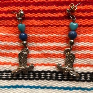 Boots With Spurs Beaded Earrings